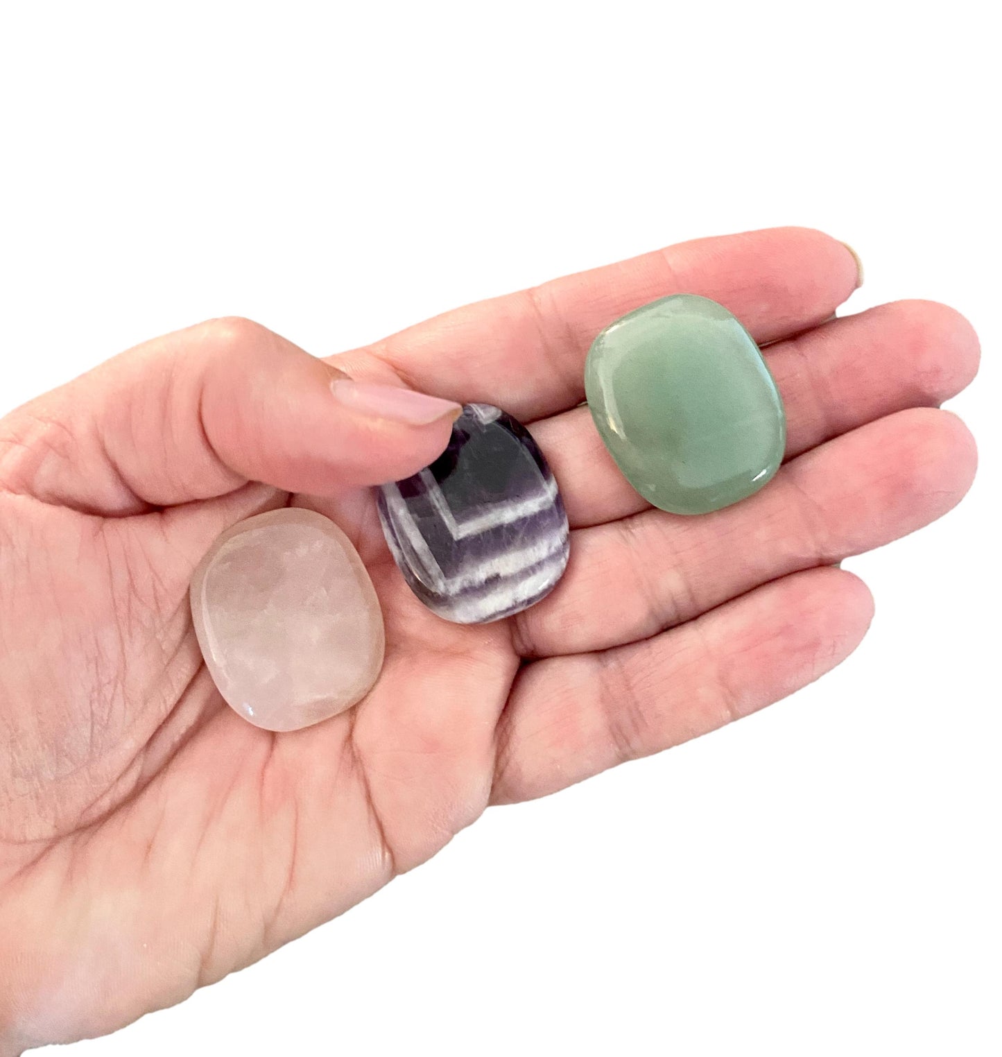 Crystal Card with Amethyst Rose Quartz & Green Adventurine